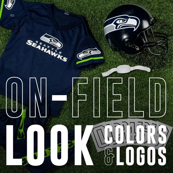 Franklin Sports NFL Youth Football Uniform Set for Boys ampamp Girls  Includes Helmet Jersey ampamp Pants with Chinstrap  NumbersSeattle Seahawks