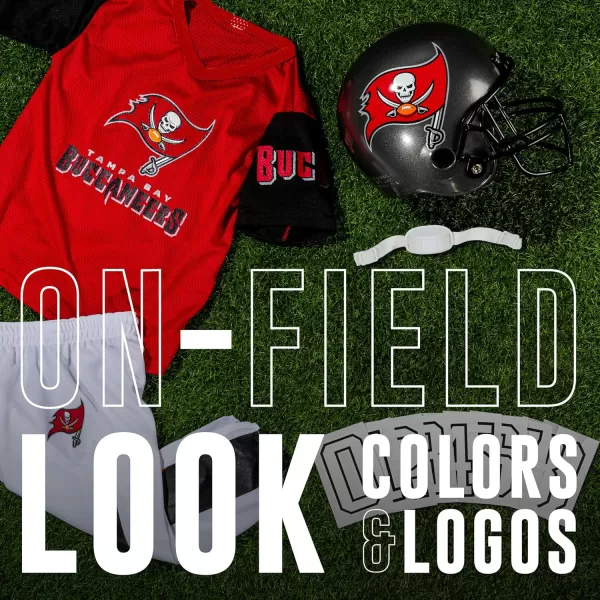 Franklin Sports NFL Youth Football Uniform Set for Boys ampamp Girls  Includes Helmet Jersey ampamp Pants with Chinstrap  NumbersTampa Bay Buccaneers