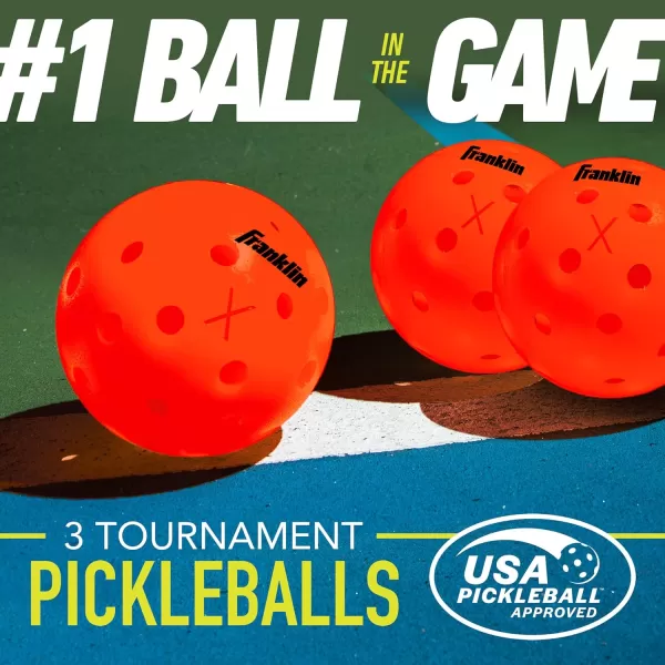 Franklin Sports Outdoor Pickleballs  X40 Pickleball Balls  USA Pickleball USAPA Approved  Official US Open BallEmber