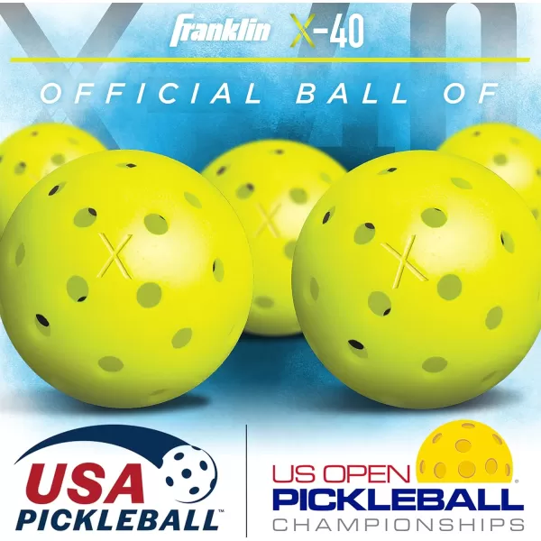 Franklin Sports Outdoor Pickleballs  X40 Pickleball Balls  USA Pickleball USAPA Approved  Official US Open BallLava