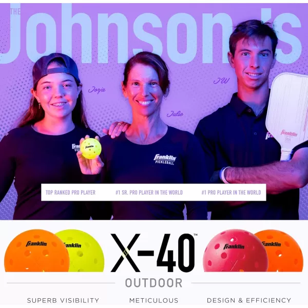 Franklin Sports Outdoor Pickleballs  X40 Pickleball Balls  USA Pickleball USAPA Approved  Official US Open BallPink