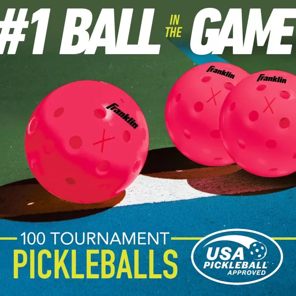 Franklin Sports Outdoor Pickleballs  X40 Pickleball Balls  USA Pickleball USAPA Approved  Official US Open BallPink