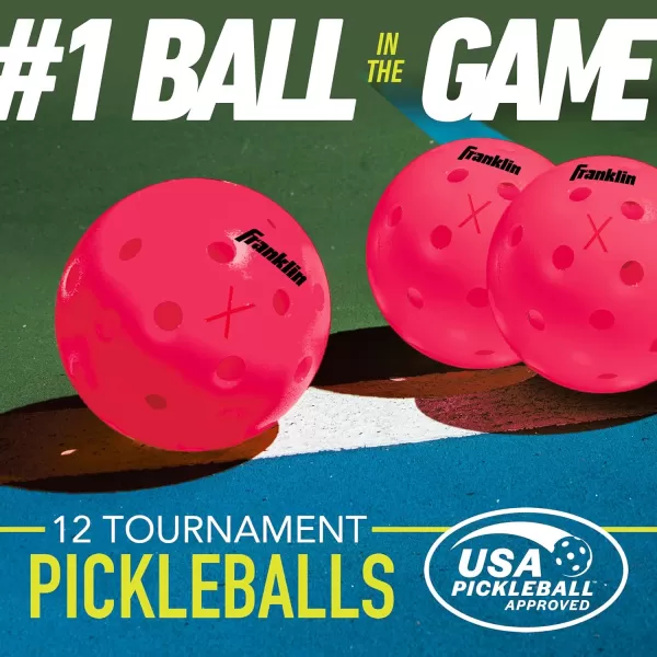 Franklin Sports Outdoor Pickleballs  X40 Pickleball Balls  USA Pickleball USAPA Approved  Official US Open BallPink