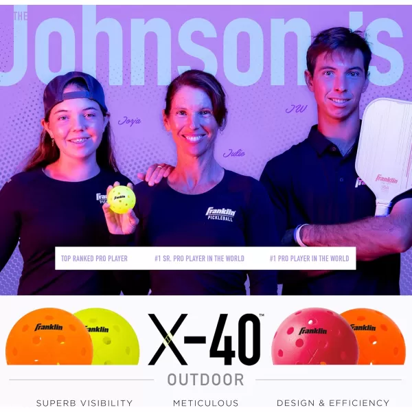 Franklin Sports Outdoor Pickleballs  X40 Pickleball Balls  USA Pickleball USAPA Approved  Official US Open BallPink