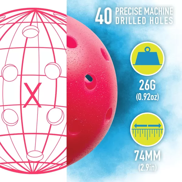 Franklin Sports Outdoor Pickleballs  X40 Pickleball Balls  USA Pickleball USAPA Approved  Official US Open BallPink