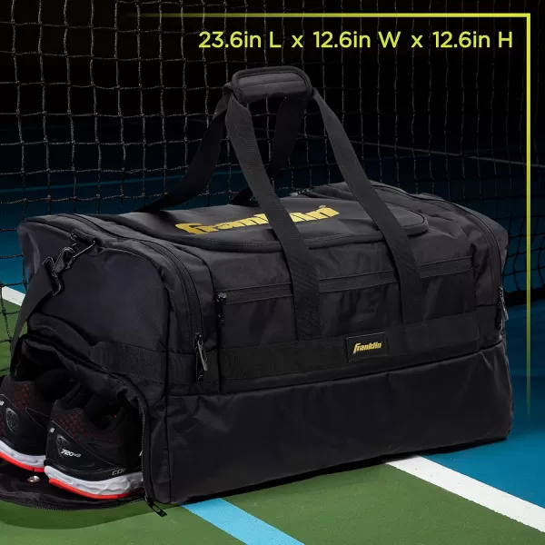 Franklin Sports Pickleball Bags  Sling Bag  Duffle Bag  Backpack for Paddles Pickleballs  Accessories  Elite Nylon Fabric  Pickleball Equipment Bag for Men  Women  BlackElite Duffel Bag