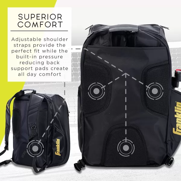 Franklin Sports Pickleball Bags  Sling Bag  Duffle Bag  Backpack for Paddles Pickleballs  Accessories  Elite Nylon Fabric  Pickleball Equipment Bag for Men  Women  BlackElite Hybrid Backpack