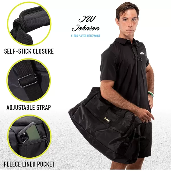 Franklin Sports Pickleball Bags  Sling Bag  Duffle Bag  Backpack for Paddles Pickleballs  Accessories  Elite Nylon Fabric  Pickleball Equipment Bag for Men  Women  BlackElite Duffel Bag