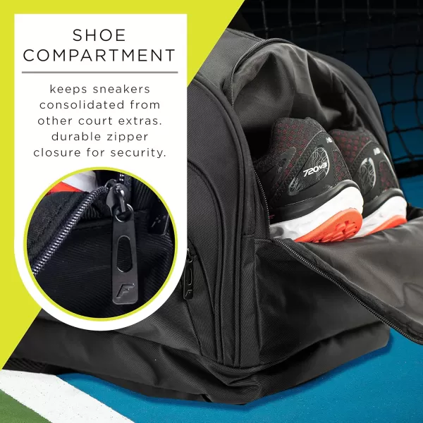 Franklin Sports Pickleball Bags  Sling Bag  Duffle Bag  Backpack for Paddles Pickleballs  Accessories  Elite Nylon Fabric  Pickleball Equipment Bag for Men  Women  BlackElite Hybrid Backpack