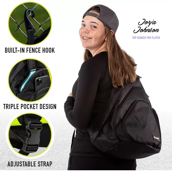 Franklin Sports Pickleball Bags  Sling Bag  Duffle Bag  Backpack for Paddles Pickleballs  Accessories  Elite Nylon Fabric  Pickleball Equipment Bag for Men  Women  BlackElite Sling Bag
