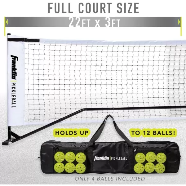 Franklin Sports Pickleball Nets  Portable Outdoor Pickleball Net Systems  Official Regulation Size 22 Foot Pickleball Net with Travel Bag  Portable Pickleball Court Nets for Official Size CourtNet with PaddlesBalls