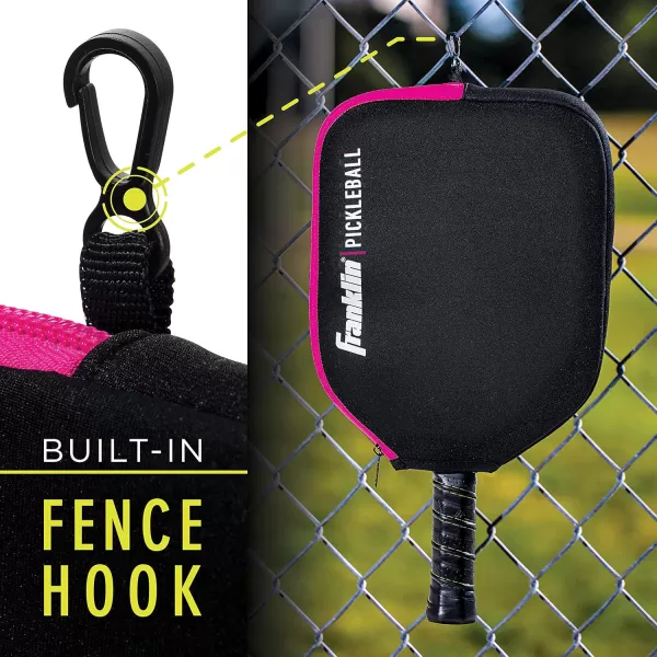 Franklin Sports Pickleball Paddle Cover  Protective Padded Pickleball Cover with Fence Hook  Universal Size Pickleball Paddle Case  Protective Pickleball Equipment  AccessoryBlackPink