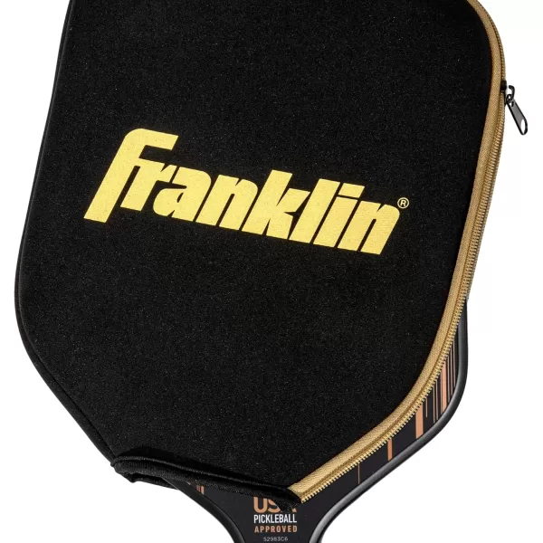 Franklin Sports Pickleball Paddle Cover  Protective Padded Pickleball Cover with Fence Hook  Universal Size Pickleball Paddle Case  Protective Pickleball Equipment  AccessoryBlackGold