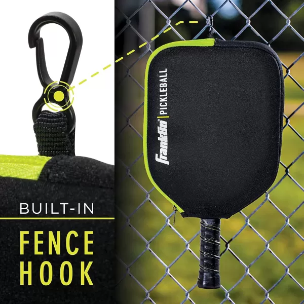 Franklin Sports Pickleball Paddle Cover  Protective Padded Pickleball Cover with Fence Hook  Universal Size Pickleball Paddle Case  Protective Pickleball Equipment  AccessoryBlackGreen