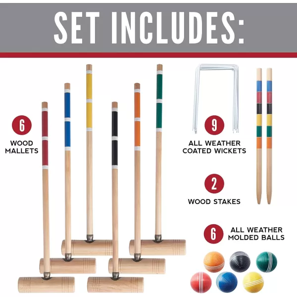 Franklin Sports Portable Backyard Croquet Sets  Complete 4  6 Player Croquet Sets with Mallets Croquet Balls  Wickets Included  Outdoor Family Lawn Game Sets with Carry BagProfessional
