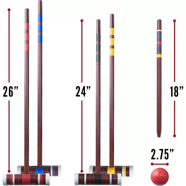 Franklin Sports Portable Backyard Croquet Sets  Complete 4  6 Player Croquet Sets with Mallets Croquet Balls  Wickets Included  Outdoor Family Lawn Game Sets with Carry BagStarter