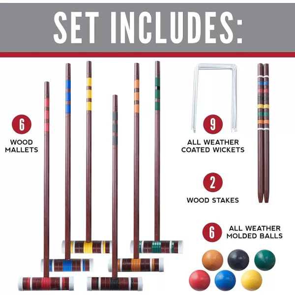 Franklin Sports Portable Backyard Croquet Sets  Complete 4  6 Player Croquet Sets with Mallets Croquet Balls  Wickets Included  Outdoor Family Lawn Game Sets with Carry BagFamily