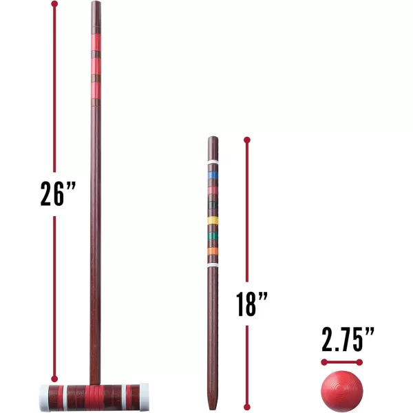 Franklin Sports Portable Backyard Croquet Sets  Complete 4  6 Player Croquet Sets with Mallets Croquet Balls  Wickets Included  Outdoor Family Lawn Game Sets with Carry BagFamily