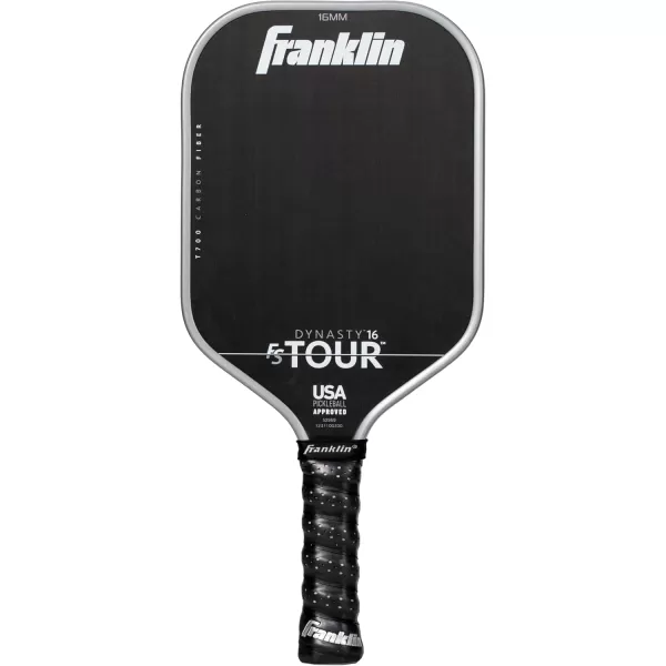 Franklin Sports Pro Pickleball Paddles  FS Tour Series Raw Carbon Fiber T700  USA Pickleball Approved  Unibody Epoxy Resin Injected Edge  Dynasty  Tempo  14mm16mm Core  Gray Blue  PinkGray