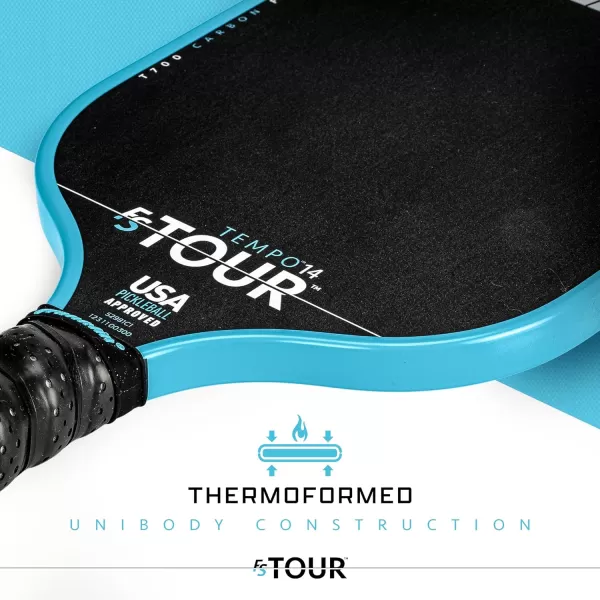 Franklin Sports Pro Pickleball Paddles  FS Tour Series Raw Carbon Fiber T700  USA Pickleball Approved  Unibody Epoxy Resin Injected Edge  Dynasty  Tempo  14mm16mm Core  Gray Blue  PinkBlue