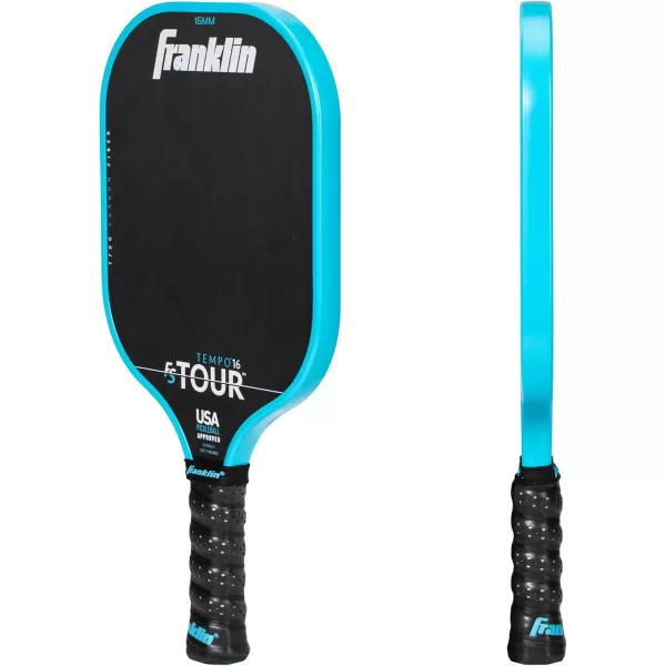 Franklin Sports Pro Pickleball Paddles  FS Tour Series Raw Carbon Fiber T700  USA Pickleball Approved  Unibody Epoxy Resin Injected Edge  Dynasty  Tempo  14mm16mm Core  Gray Blue  PinkBlue