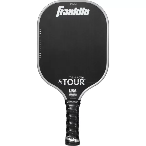 Franklin Sports Pro Pickleball Paddles  FS Tour Series Raw Carbon Fiber T700  USA Pickleball Approved  Unibody Epoxy Resin Injected Edge  Dynasty  Tempo  14mm16mm Core  Gray Blue  PinkGray