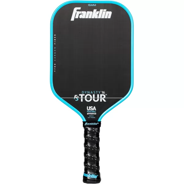 Franklin Sports Pro Pickleball Paddles  FS Tour Series Raw Carbon Fiber T700  USA Pickleball Approved  Unibody Epoxy Resin Injected Edge  Dynasty  Tempo  14mm16mm Core  Gray Blue  PinkBlue