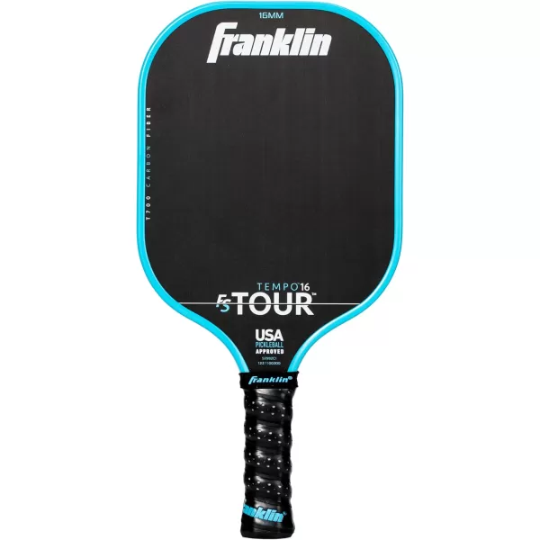 Franklin Sports Pro Pickleball Paddles  FS Tour Series Raw Carbon Fiber T700  USA Pickleball Approved  Unibody Epoxy Resin Injected Edge  Dynasty  Tempo  14mm16mm Core  Gray Blue  PinkBlue