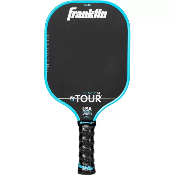 Franklin Sports Pro Pickleball Paddles  FS Tour Series Raw Carbon Fiber T700  USA Pickleball Approved  Unibody Epoxy Resin Injected Edge  Dynasty  Tempo  14mm16mm Core  Gray Blue  PinkBlue