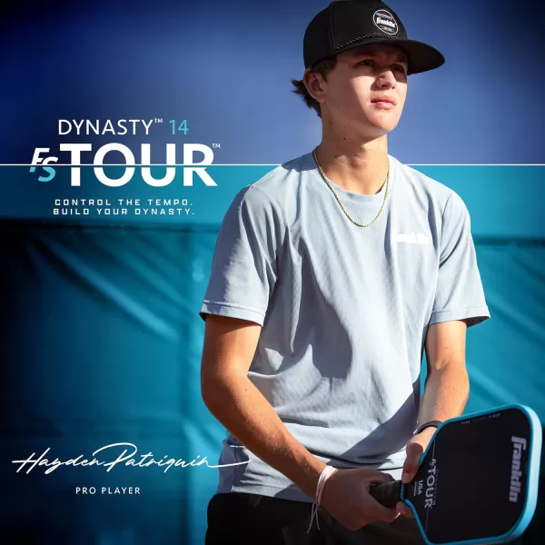 Franklin Sports Pro Pickleball Paddles  FS Tour Series Raw Carbon Fiber T700  USA Pickleball Approved  Unibody Epoxy Resin Injected Edge  Dynasty  Tempo  14mm16mm Core  Gray Blue  PinkBlue