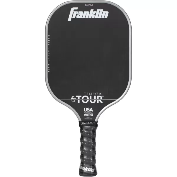 Franklin Sports Pro Pickleball Paddles  FS Tour Series Raw Carbon Fiber T700  USA Pickleball Approved  Unibody Epoxy Resin Injected Edge  Dynasty  Tempo  14mm16mm Core  Gray Blue  PinkGray