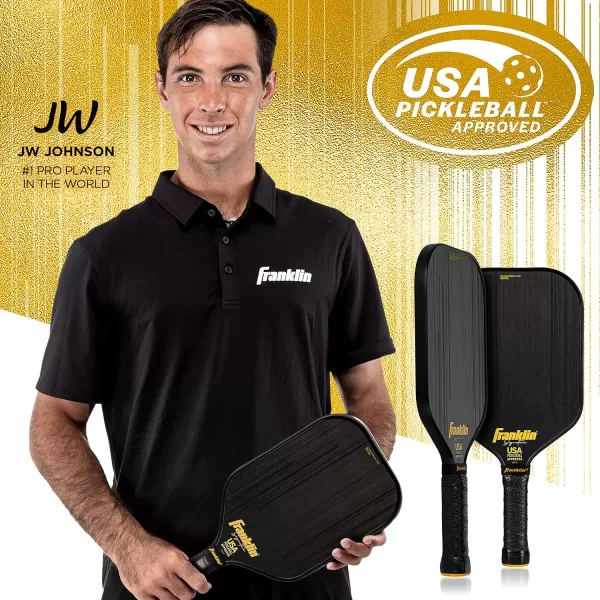 Franklin Sports Pro Pickleball Paddles  Signature Series STK Carbon Fiber Pickleball Paddle  USA Pickleball USAPA Approved Tournament Paddle  Polypropylene Core Pro Paddles  145mm  16mm Cores145mm