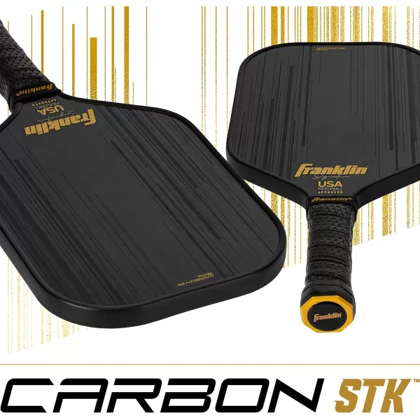 Franklin Sports Pro Pickleball Paddles  Signature Series STK Carbon Fiber Pickleball Paddle  USA Pickleball USAPA Approved Tournament Paddle  Polypropylene Core Pro Paddles  145mm  16mm Cores145mm
