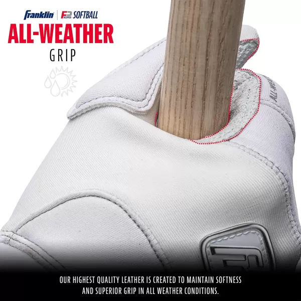 Franklin Sports USA Softball Womens Softball Batting Gloves  CFX Pro Fastpitch  Slowpitch Girls Batting Gloves  Adult  Youth Batting Glove PairsAll Weather  White