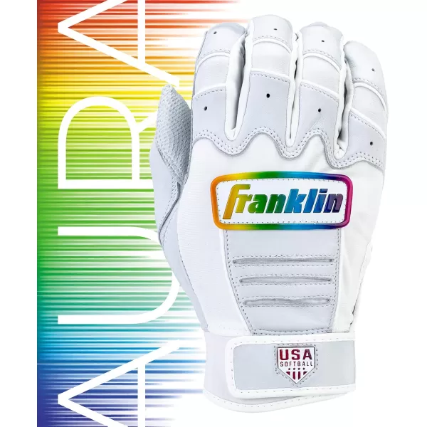 Franklin Sports USA Softball Womens Softball Batting Gloves  CFX Pro Fastpitch  Slowpitch Girls Batting Gloves  Adult  Youth Batting Glove PairsAura