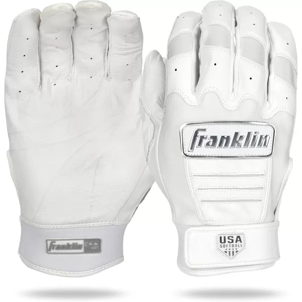 Franklin Sports USA Softball Womens Softball Batting Gloves  CFX Pro Fastpitch  Slowpitch Girls Batting Gloves  Adult  Youth Batting Glove PairsChrome Royal  Fastpitch
