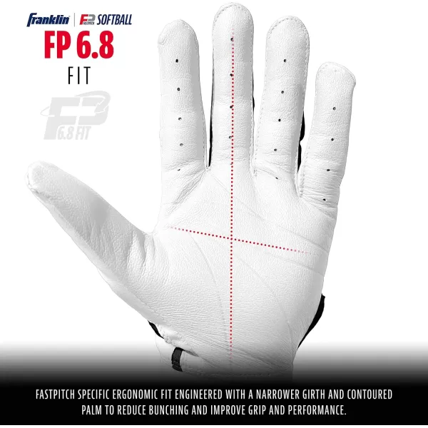 Franklin Sports USA Softball Womens Softball Batting Gloves  CFX Pro Fastpitch  Slowpitch Girls Batting Gloves  Adult  Youth Batting Glove PairsWhiteBlack