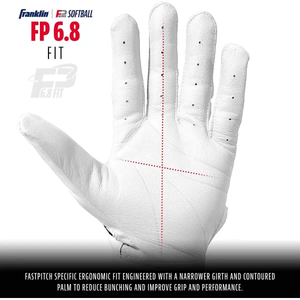 Franklin Sports USA Softball Womens Softball Batting Gloves  CFX Pro Fastpitch  Slowpitch Girls Batting Gloves  Adult  Youth Batting Glove PairsWhiteChrome