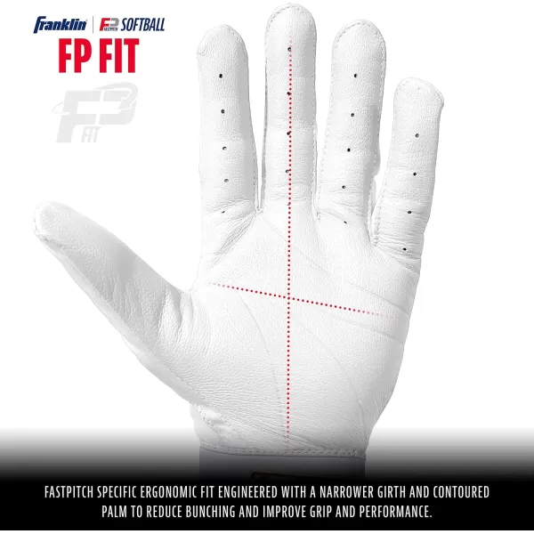 Franklin Sports USA Softball Womens Softball Batting Gloves  CFX Pro Fastpitch  Slowpitch Girls Batting Gloves  Adult  Youth Batting Glove PairsWhiteGold