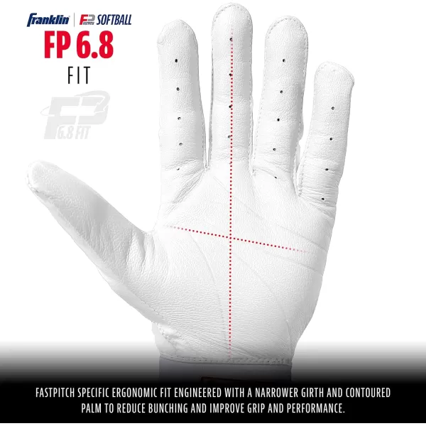 Franklin Sports USA Softball Womens Softball Batting Gloves  CFX Pro Fastpitch  Slowpitch Girls Batting Gloves  Adult  Youth Batting Glove PairsWhiteGold