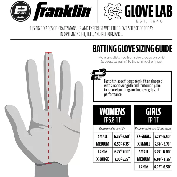 Franklin Sports USA Softball Womens Softball Batting Gloves  CFX Pro Fastpitch  Slowpitch Girls Batting Gloves  Adult  Youth Batting Glove PairsWhiteNavyRed