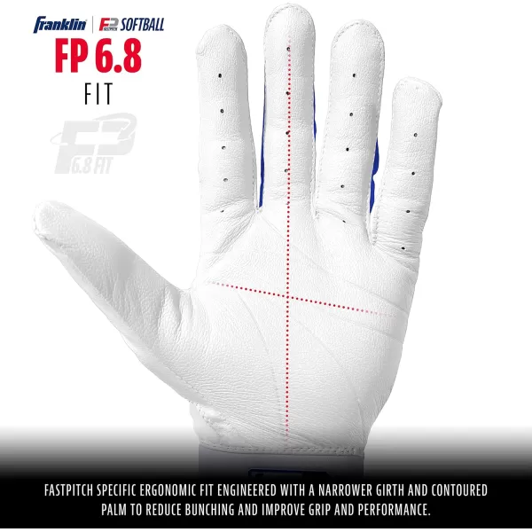 Franklin Sports USA Softball Womens Softball Batting Gloves  CFX Pro Fastpitch  Slowpitch Girls Batting Gloves  Adult  Youth Batting Glove PairsWhiteRoyal