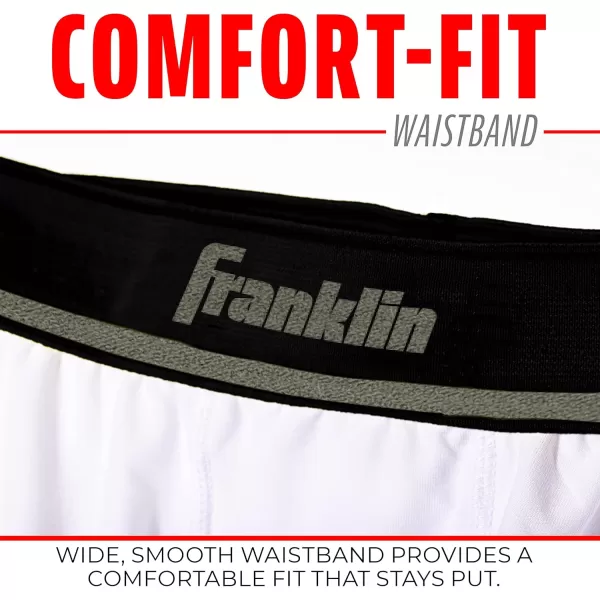 Franklin Sports Youth Compression Sliding Shorts  Kids Compression Underwear with Cup Pocket  Padded Baseball Sliding ShortWhiteBlack