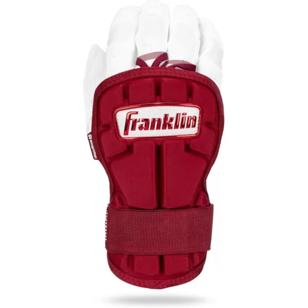 Franklin Sports Baseball Hand  Wrist Guard  PRT LG Series Adult Hand  Wrist Protector for Batting  Protective Hand Wrist Shield  Right  Left Hand Hitters  One Size  AdultBurgundy