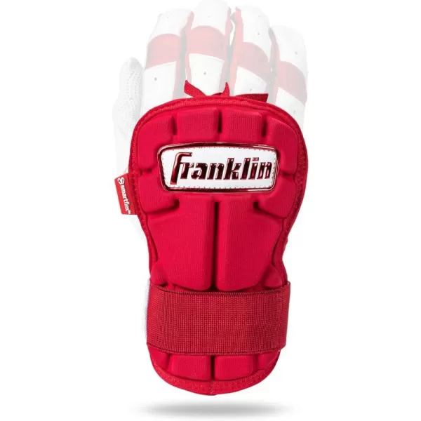 Franklin Sports Baseball Hand  Wrist Guard  PRT LG Series Adult Hand  Wrist Protector for Batting  Protective Hand Wrist Shield  Right  Left Hand Hitters  One Size  AdultRed