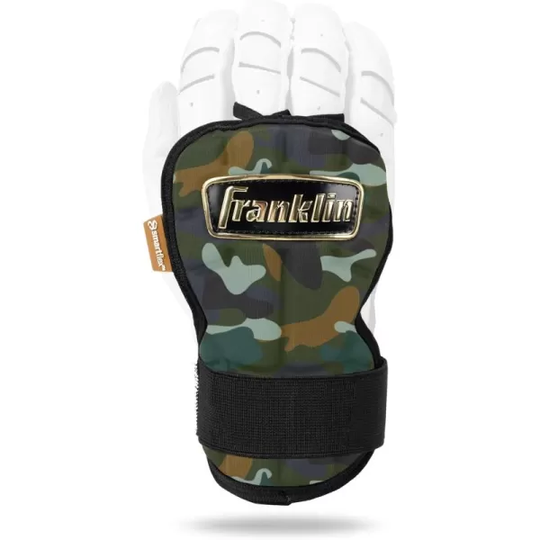 Franklin Sports Baseball Hand  Wrist Guard  PRT LG Series Adult Hand  Wrist Protector for Batting  Protective Hand Wrist Shield  Right  Left Hand Hitters  One Size  AdultCamoGold