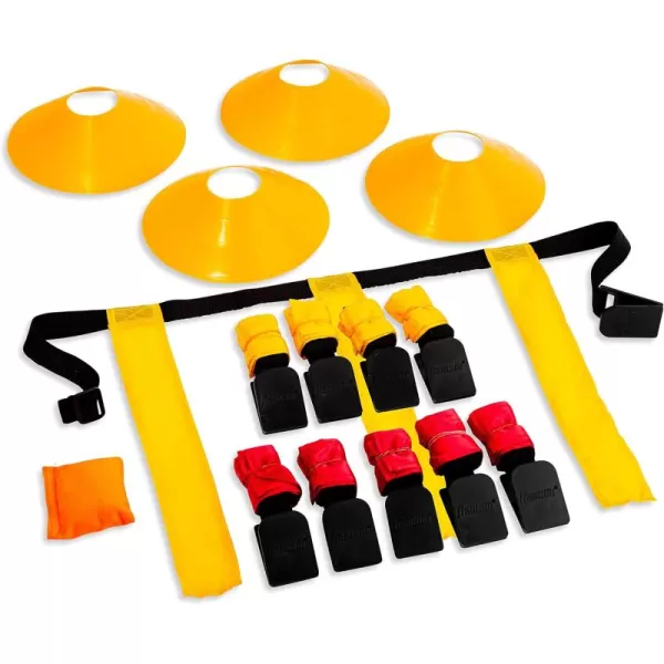 Franklin Sports Flag Football Set  10 Player Flag Football Belts for Adult  Youth  Equipment Cones  Field Marker Included  5 v 5 Set