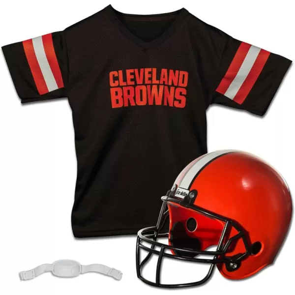 Franklin Sports NFL Kids Helmet  Jersey Sets  Youth NFL Team Uniform Sets  Costume Set  Helmet Jersey  ChinstrapMediumCleveland Browns