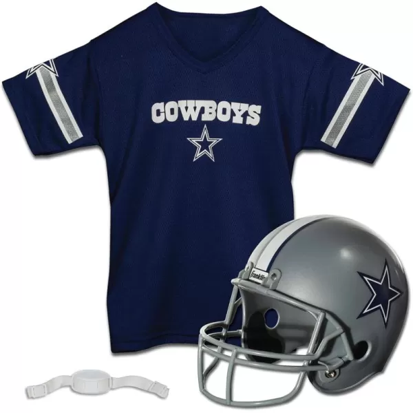 Franklin Sports NFL Kids Helmet  Jersey Sets  Youth NFL Team Uniform Sets  Costume Set  Helmet Jersey  ChinstrapMediumDallas Cowboys