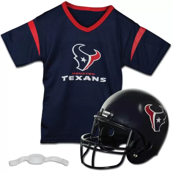 Franklin Sports NFL Kids Helmet  Jersey Sets  Youth NFL Team Uniform Sets  Costume Set  Helmet Jersey  ChinstrapMediumHouston Texans